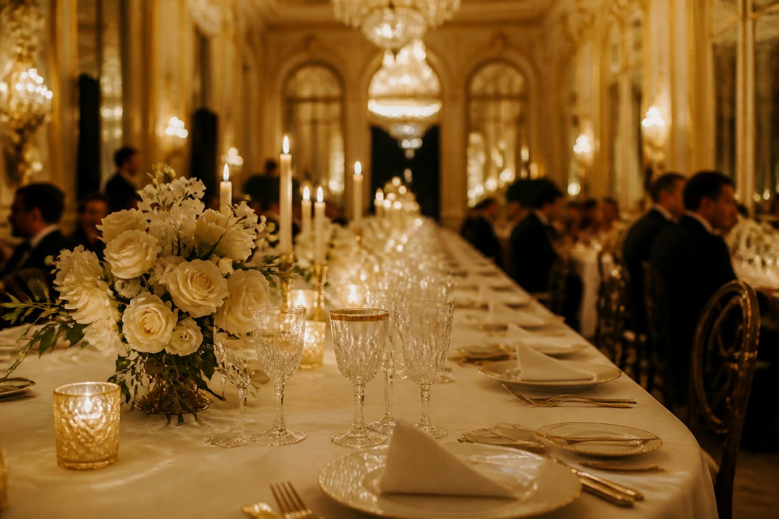 A luxurious gala dinner table